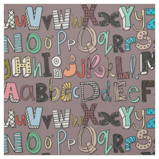 ABC mocha multi Fabric