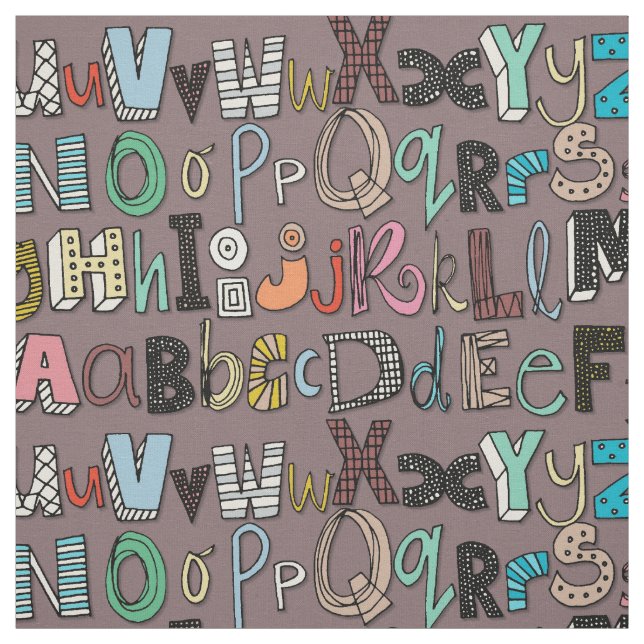 ABC mocha multi Fabric (Swatch)