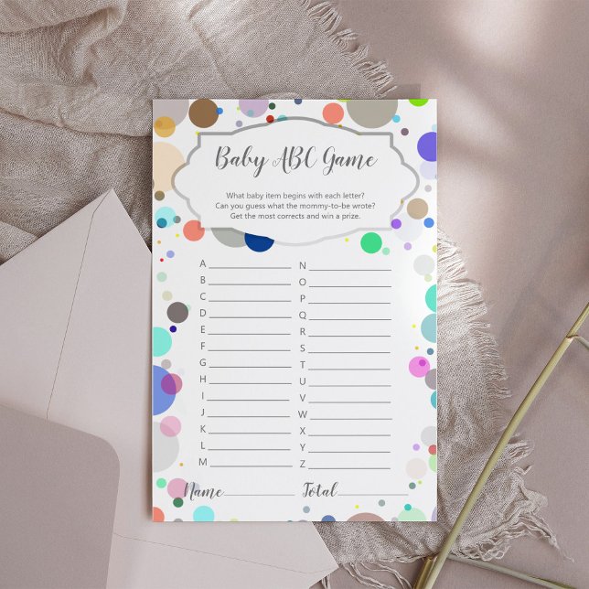 ABC Multicolor Baby Shower Fun Activity Game (Creator Uploaded)