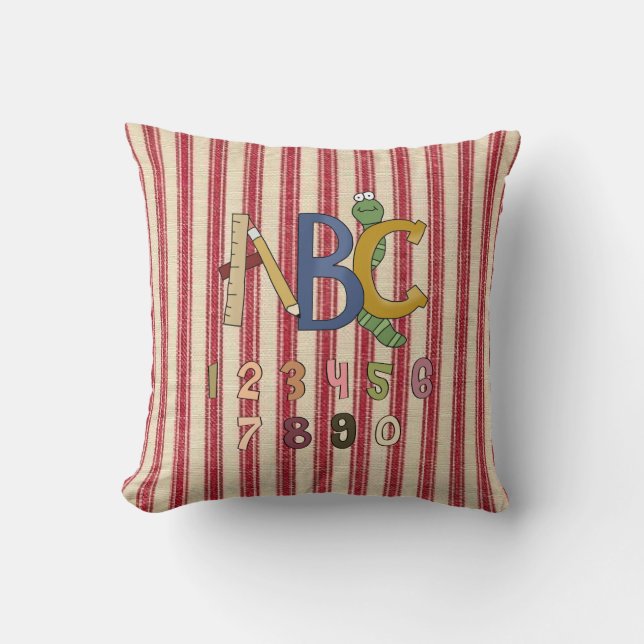 ABC & Numbers Kids MoJo Throw Pillow (Front)