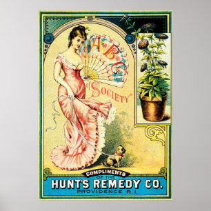 ABC OF SOCIETY Hunt's Remedy Victorian Medicine Poster