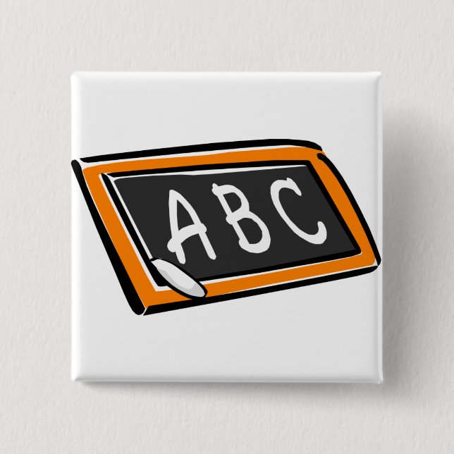 ABC On Blackboard Pinback Button (Front)