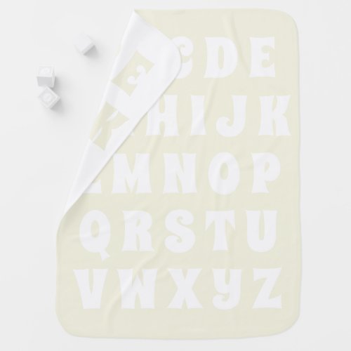 Abc pattern cream white Alphabet reversible Baby Blanket