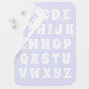 Abc pattern lavender white Alphabet reversible Baby Blanket