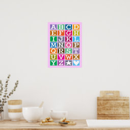 ABC Poster (Pink) | Zazzle