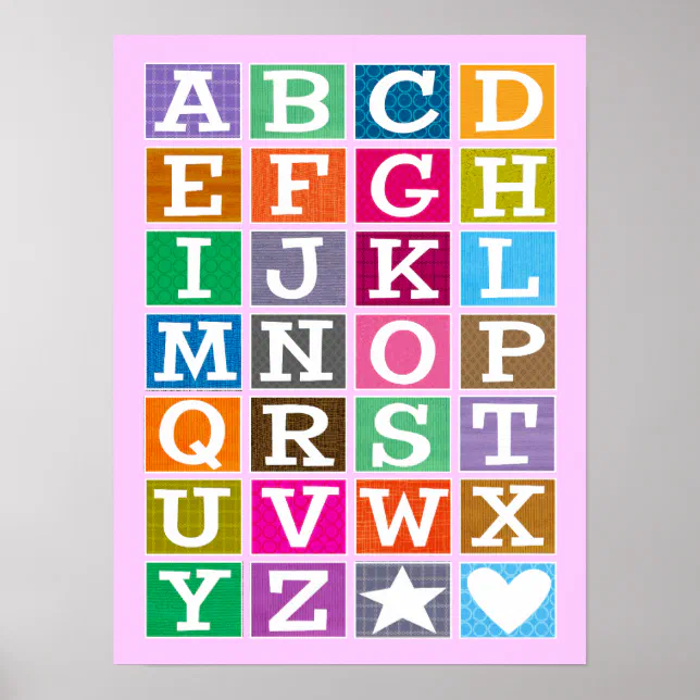 ABC Poster (Pink) | Zazzle