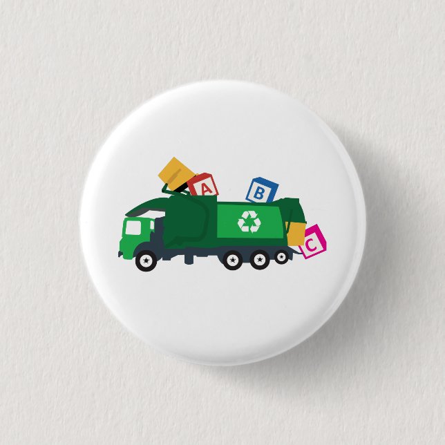 ABC Recycling Garbage Truck Button (Front)