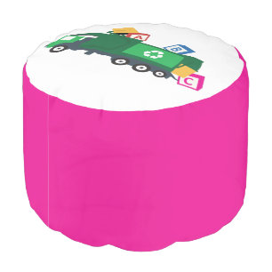 ABC Recycling Garbage Truck Pink Color Pouf