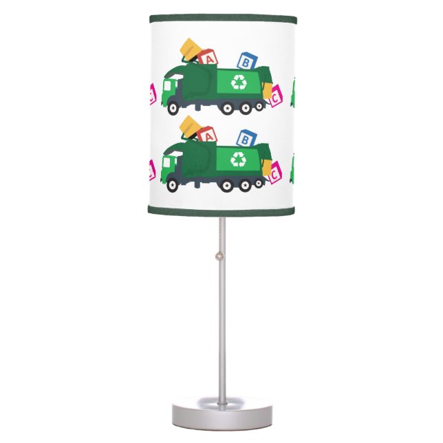 ABC Recycling Garbage Truck Table Lamp (Front)