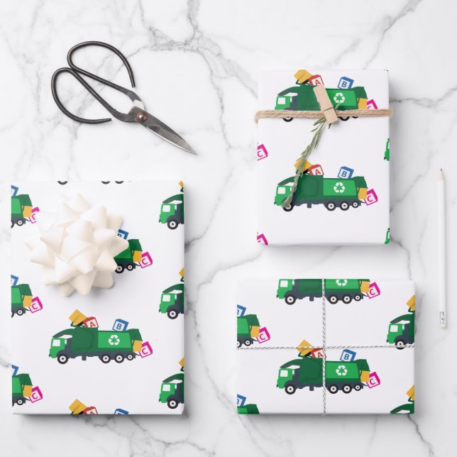 ABC Recycling Garbage Truck Wrapping Paper Sheets (Front)