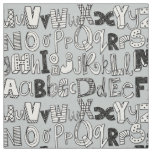 ABC silver Fabric