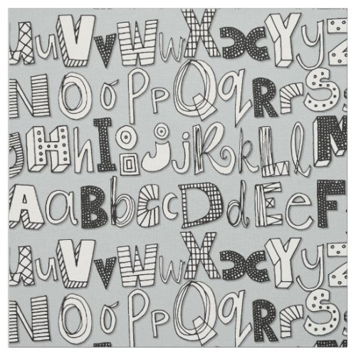 ABC silver Fabric