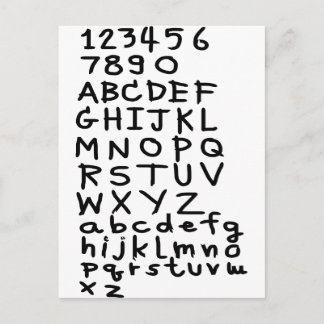 ABC text and number Postcard