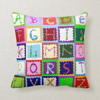 Abc Throw Pillow by hunnymarsh at Zazzle