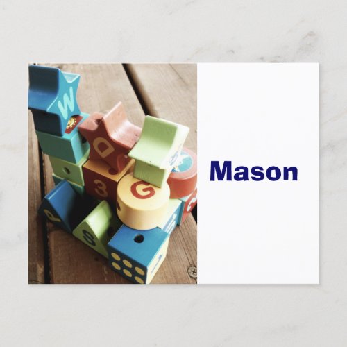 ABC Wooden Blocks with Kids Name Seating Cards