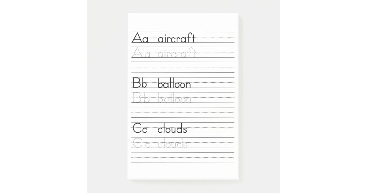 Abc Writing Practice Alphabet Worksheet Notepad Zazzle Com