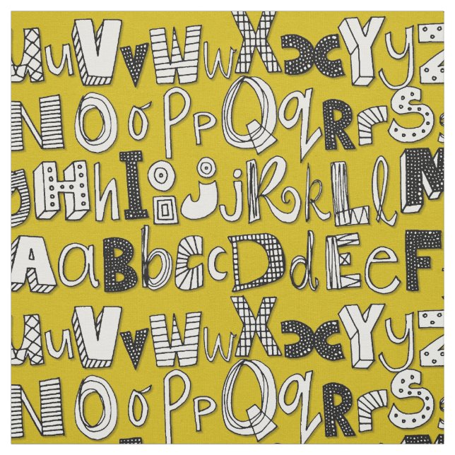 ABC yellow Fabric (Swatch)