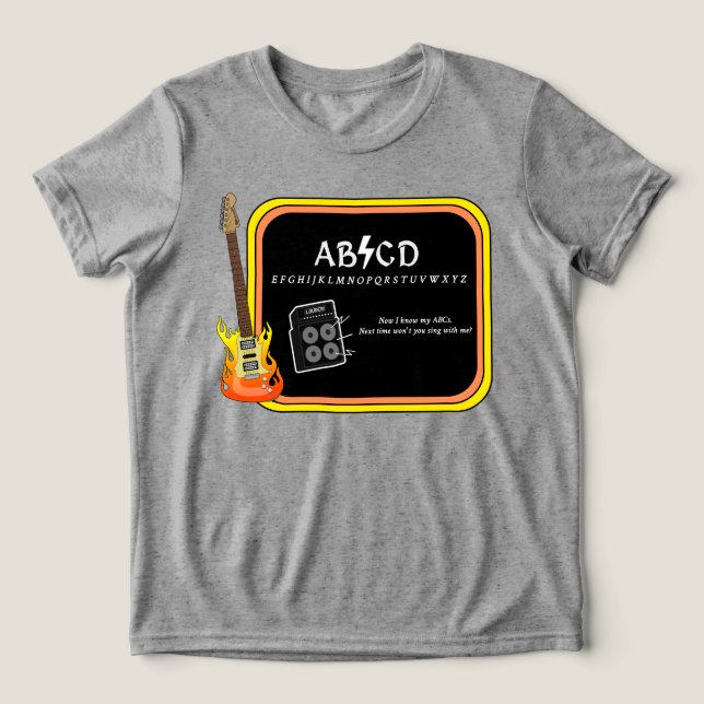 ABCD Alphabet AC/DC Spoof T-shirt Tri-Blend Shirt (Design Front)