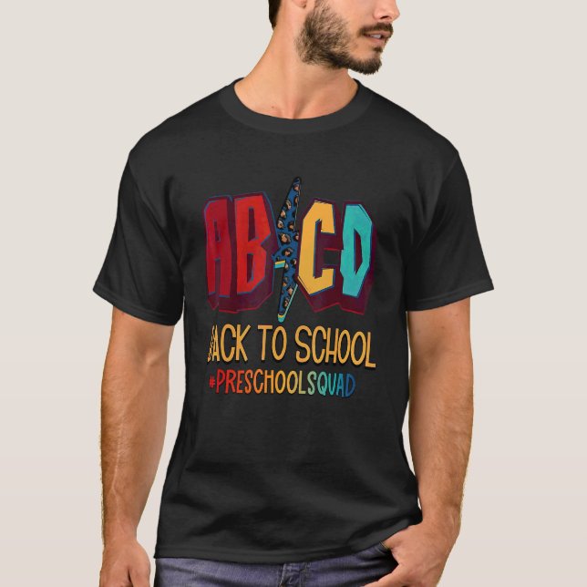 Abcd Back To School Preschool Teacher T-Shirt (Front)