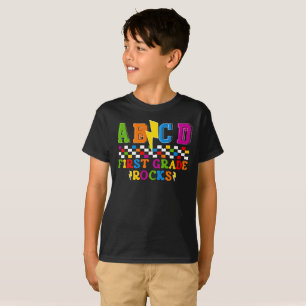 abcd first grade rock back to school T-Shirt