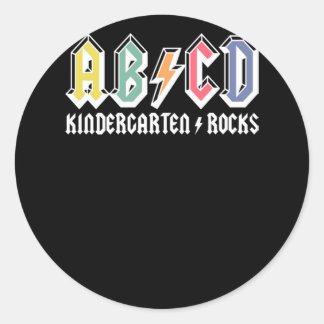 Abcd Kindergarten Rocks Classic Round Sticker