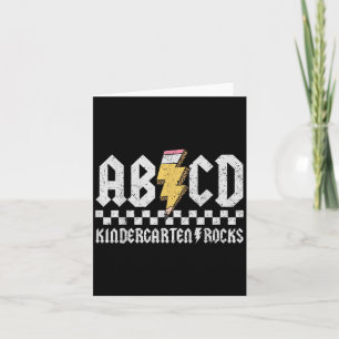 Abcd Kindergarten Rocks Pencil Lightning Teachers Card