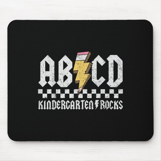 Abcd Kindergarten Rocks Pencil Lightning Teachers  Mouse Pad (Front)