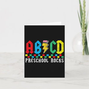 Abcd Preschool Rocks First Day Pre-k Teacher Back  Card