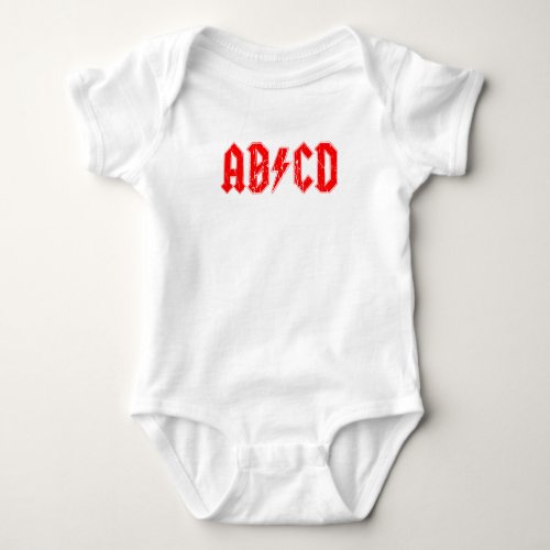 ABCD rock music funny symbol fake acdc joke school Baby Bodysuit
