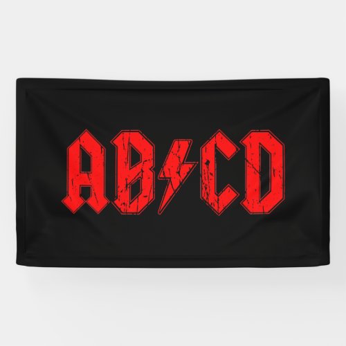 ABCD rock music funny symbol fake acdc joke school Banner