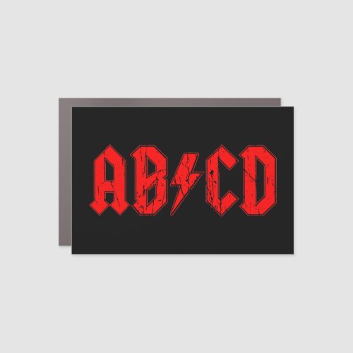 ABCD rock music funny symbol fake acdc joke school Car Magnet