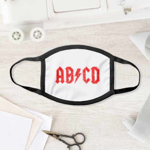 ABCD rock music funny symbol fake acdc joke school Face Mask