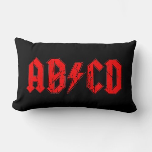 ABCD rock music funny symbol fake acdc joke school Lumbar Pillow