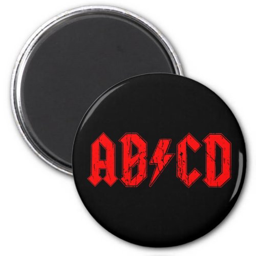 ABCD rock music funny symbol fake acdc joke school Magnet