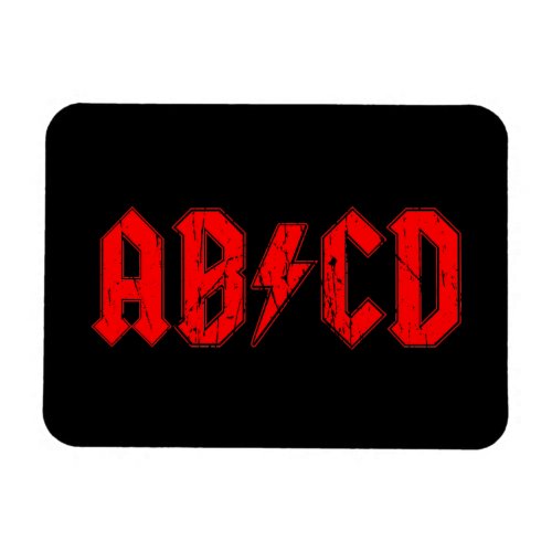 ABCD rock music funny symbol fake acdc joke school Magnet