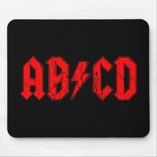 ABCD rock music funny symbol fake acdc joke school Mouse Pad