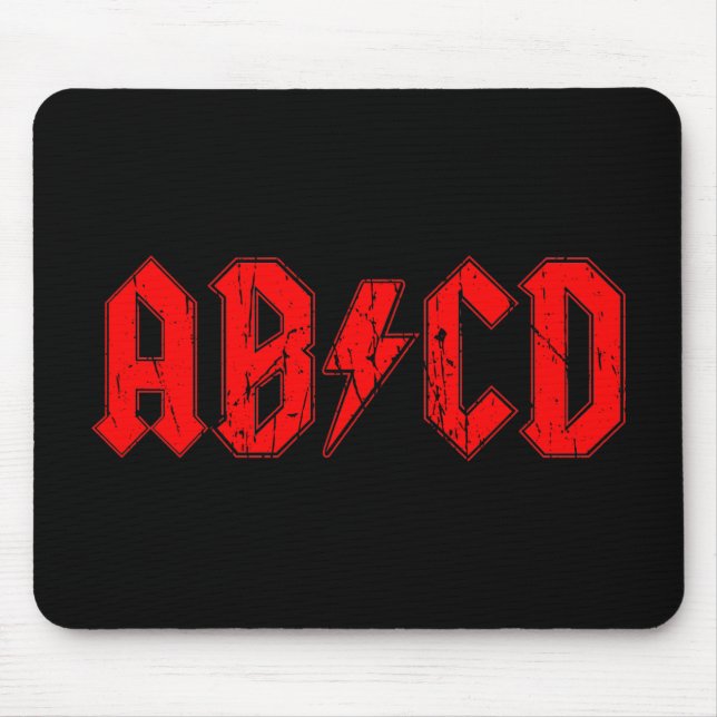 ABCD rock music funny symbol fake acdc joke school Mouse Pad (Front)