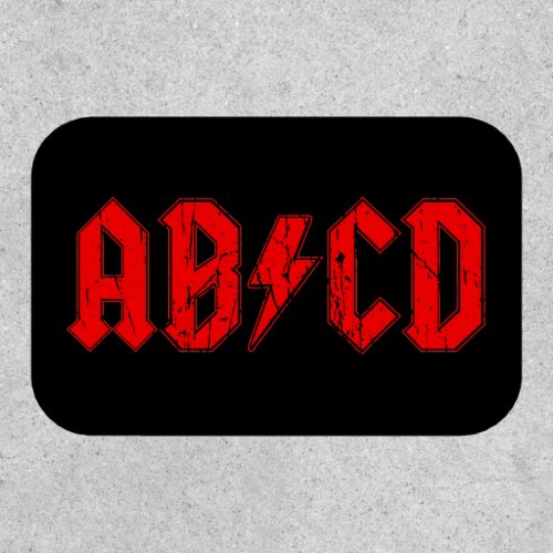 ABCD rock music funny symbol fake acdc joke school Patch