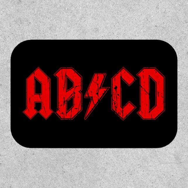 ABCD rock music funny symbol fake acdc joke school Patch (Front)