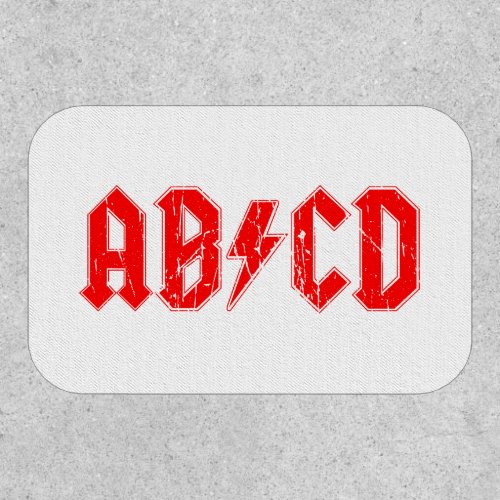 ABCD rock music funny symbol fake acdc joke school Patch