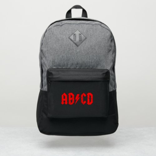 ABCD rock music funny symbol fake acdc joke school Port Authority Backpack