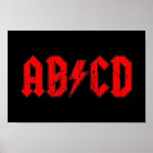 ABCD rock music funny symbol fake acdc joke school Poster