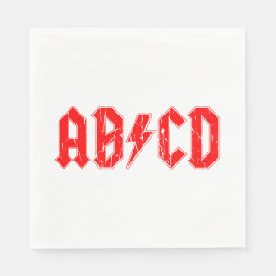 ABCD rock music is a symbol fake acdc joke school Napkins