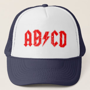 ABCD rock music is a symbol fake acdc joke school Trucker Hat