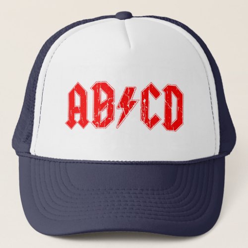 ABCD rock music is a symbol fake acdc joke school Trucker Hat