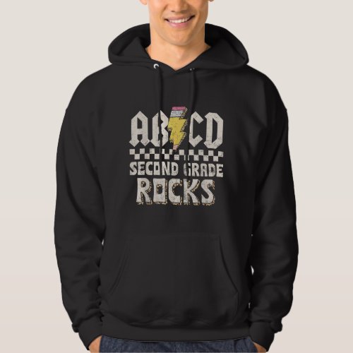 ABCD Second Grade Rocks Back To School 2nd Grade T Hoodie