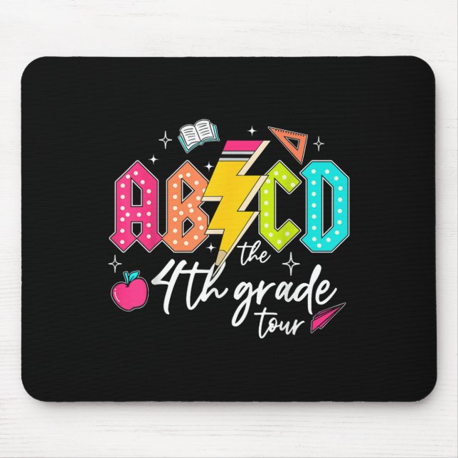 Abcd The 4th Grade Tour Pencil Lightning Rock Boys Mouse Pad (Front)