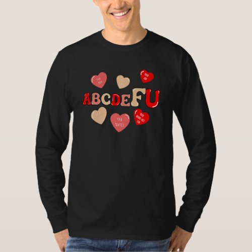 ABCDEFU Retro  Heart Valentines Day T_Shirt