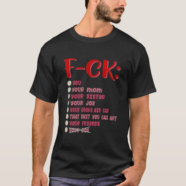 ABCDEFU Shirt, Alphabet ABCDEFU Love You Heart, Fu T-Shirt (Front)