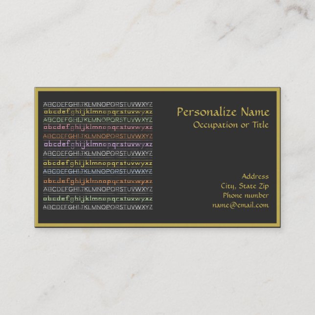 ABCs Alphabet Education Teacher Instructor Business Card (Front)